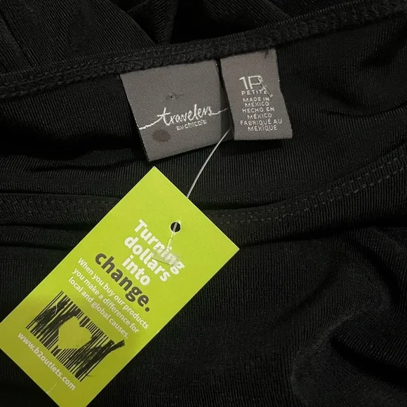 Black Chicos Travelers Collection Midi Dress NWT Women’s 1P/ 8 Petite - Picture 6 of 8